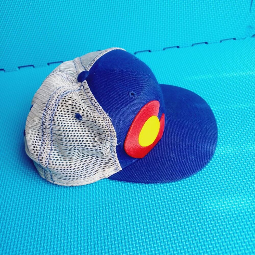 Aksels Colorado Limited Royal Blue Snapback Trucker Cap Hat Red C Logo - Picture 9 of 9